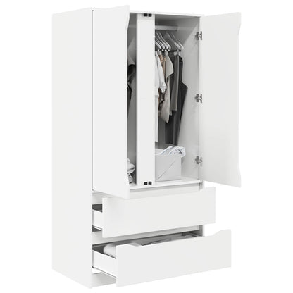 vidaXL Wardrobe with Drawer White 79.5 x 49 x 156 cm Engineered Wood
