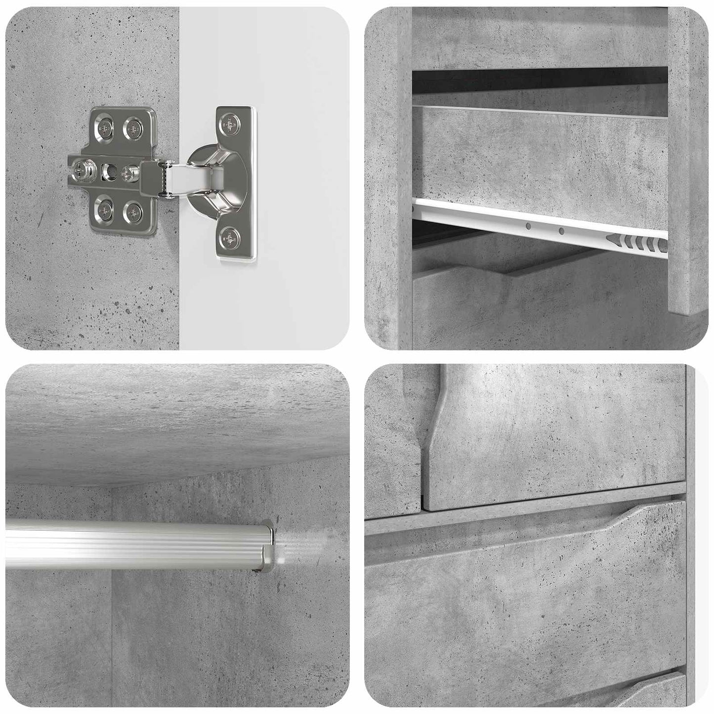 vidaXL Wardrobe Concrete Grey 79.5 x 49 x 156 cm Engineered Wood
