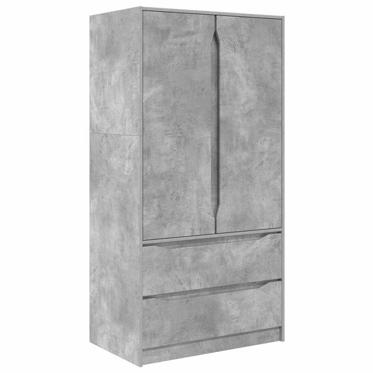 vidaXL Wardrobe Concrete Grey 79.5 x 49 x 156 cm Engineered Wood