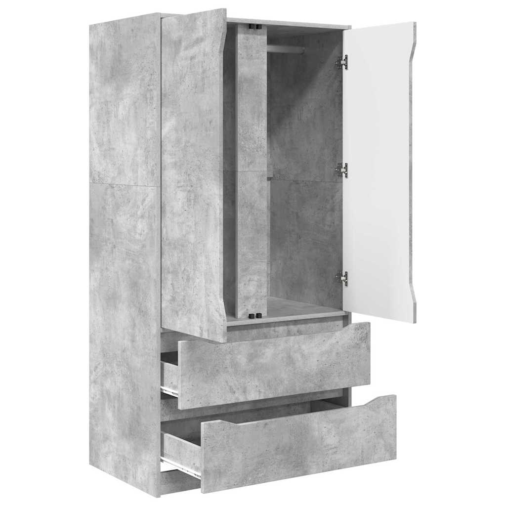 vidaXL Wardrobe Concrete Grey 79.5 x 49 x 156 cm Engineered Wood