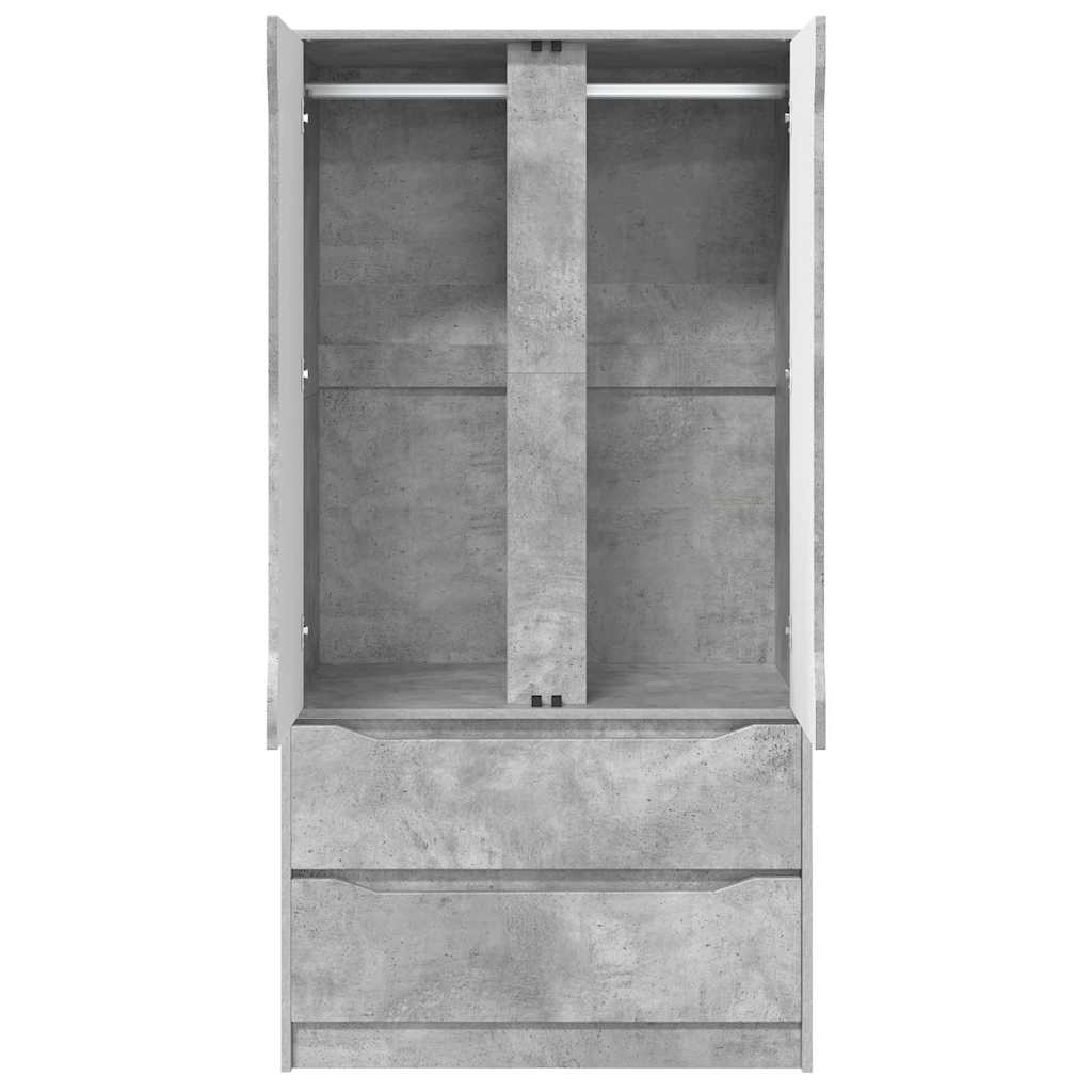 vidaXL Wardrobe Concrete Grey 79.5 x 49 x 156 cm Engineered Wood