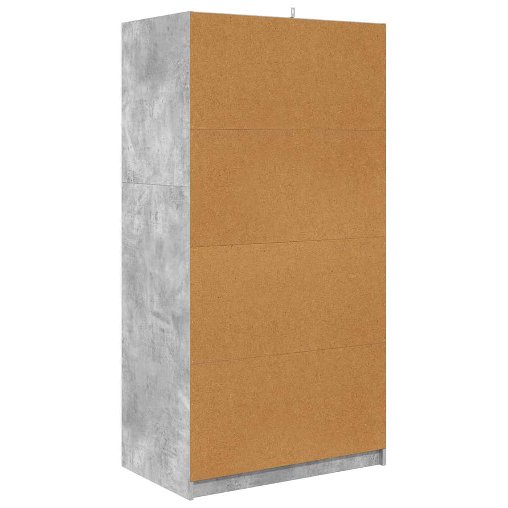 vidaXL Wardrobe Concrete Grey 79.5 x 49 x 156 cm Engineered Wood