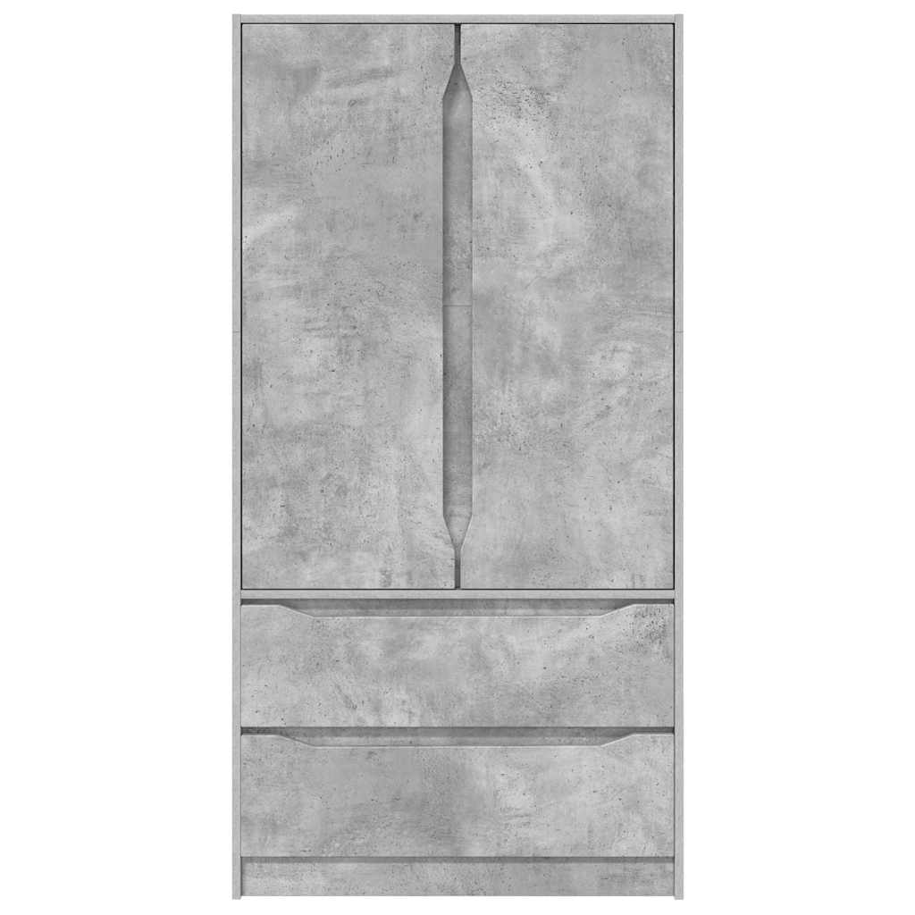 vidaXL Wardrobe Concrete Grey 79.5 x 49 x 156 cm Engineered Wood