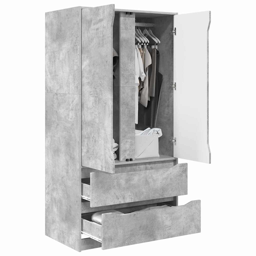 vidaXL Wardrobe Concrete Grey 79.5 x 49 x 156 cm Engineered Wood
