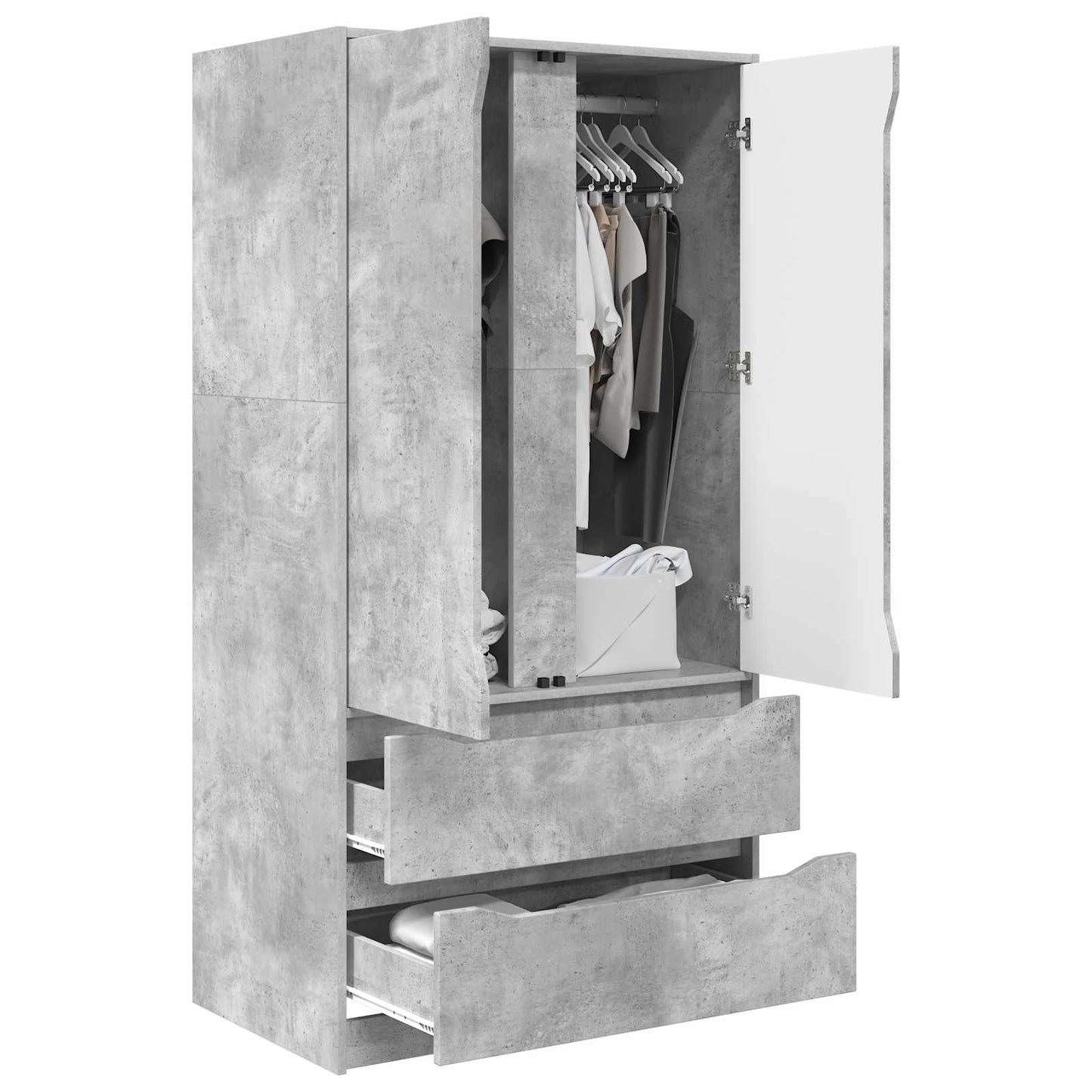 vidaXL Wardrobe Concrete Grey 79.5 x 49 x 156 cm Engineered Wood