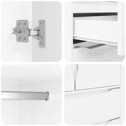 vidaXL Wardrobe High Gloss White 79.5 x 49 x 156 cm Engineered Wood