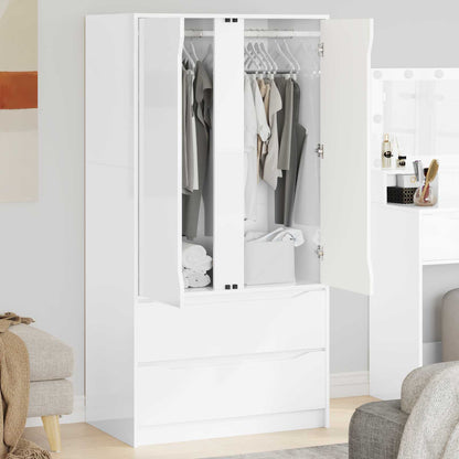 vidaXL Wardrobe High Gloss White 79.5 x 49 x 156 cm Engineered Wood