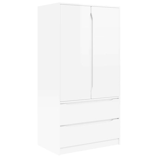 vidaXL Wardrobe High Gloss White 79.5 x 49 x 156 cm Engineered Wood
