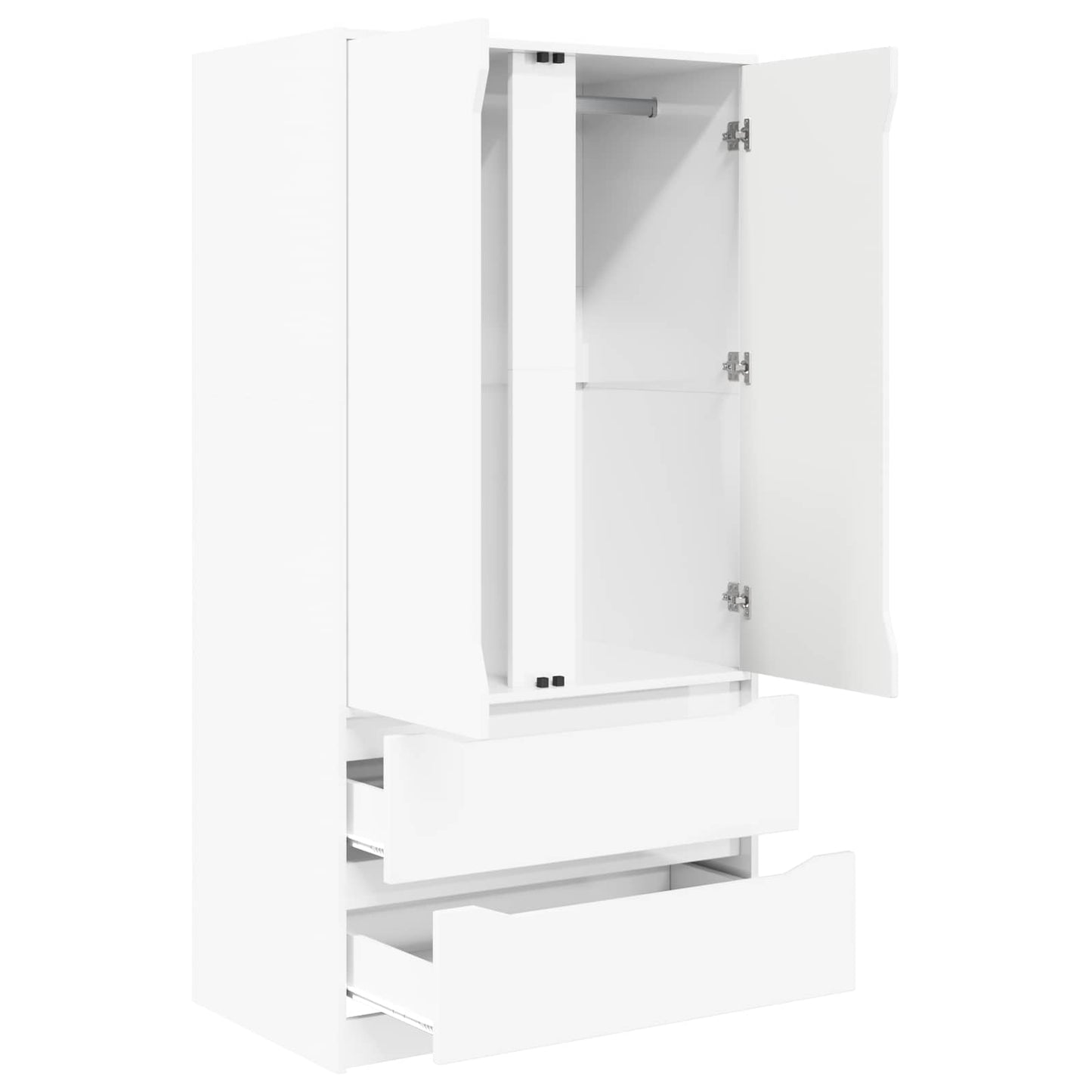 vidaXL Wardrobe High Gloss White 79.5 x 49 x 156 cm Engineered Wood