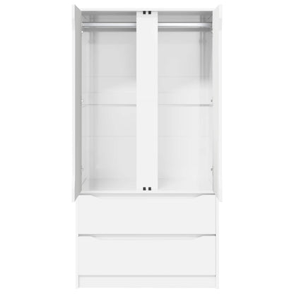 vidaXL Wardrobe High Gloss White 79.5 x 49 x 156 cm Engineered Wood