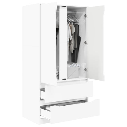 vidaXL Wardrobe High Gloss White 79.5 x 49 x 156 cm Engineered Wood