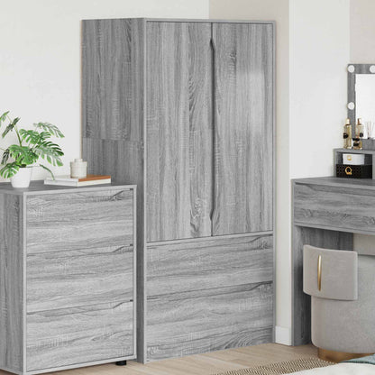 vidaXL Wardrobe Manual Grey Sonoma 79.5 x 49 x 156 cm Engineered Wood