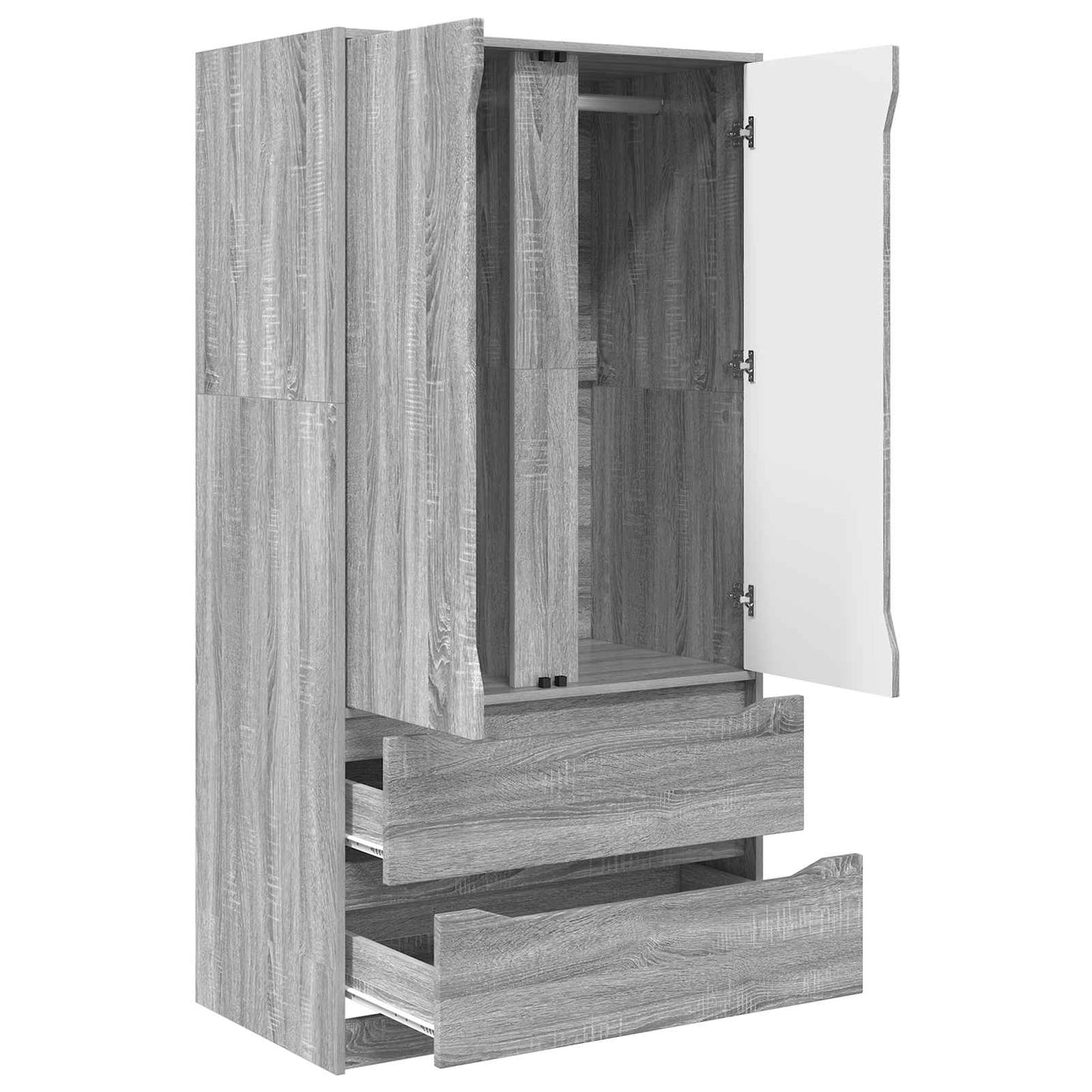 vidaXL Wardrobe Manual Grey Sonoma 79.5 x 49 x 156 cm Engineered Wood