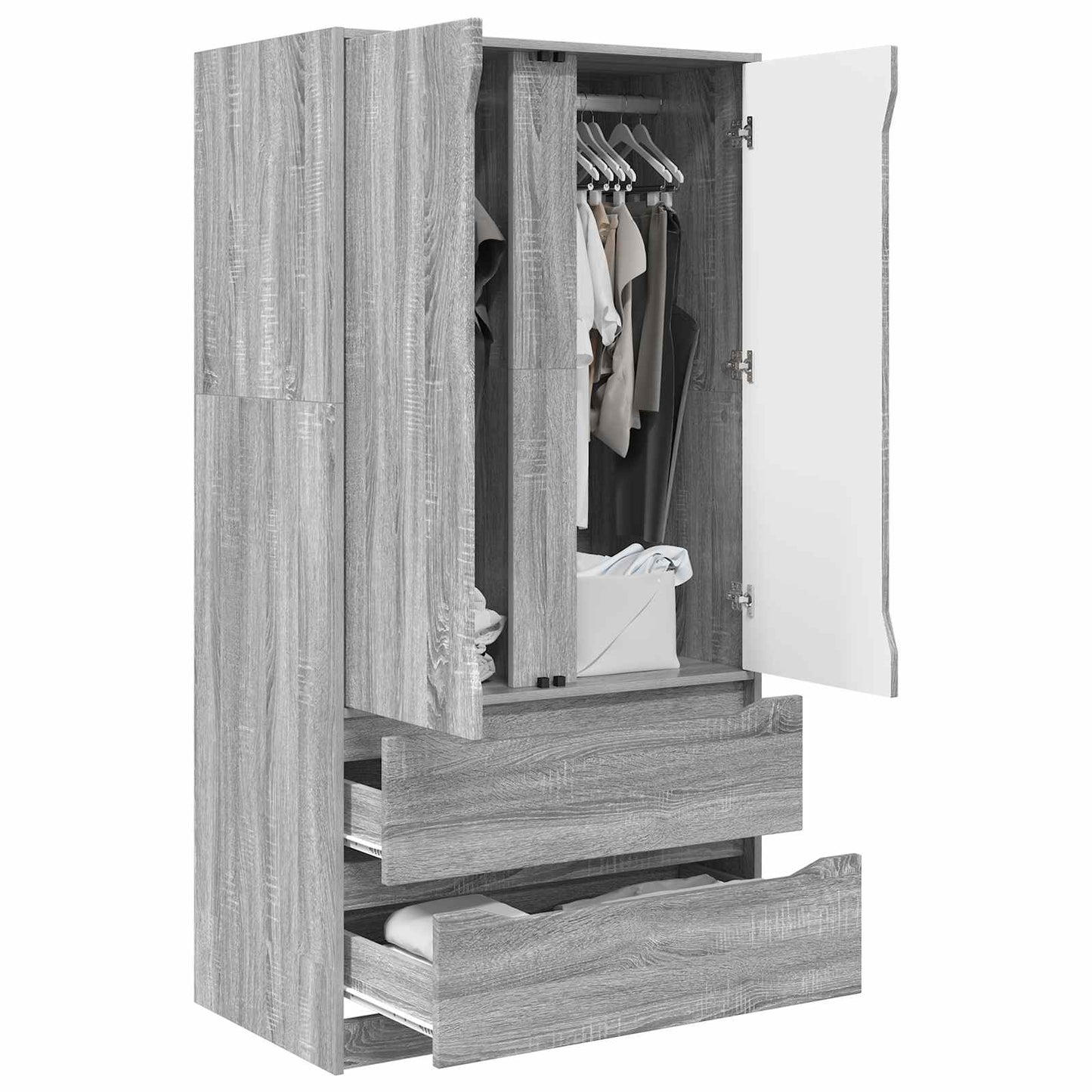 vidaXL Wardrobe Manual Grey Sonoma 79.5 x 49 x 156 cm Engineered Wood