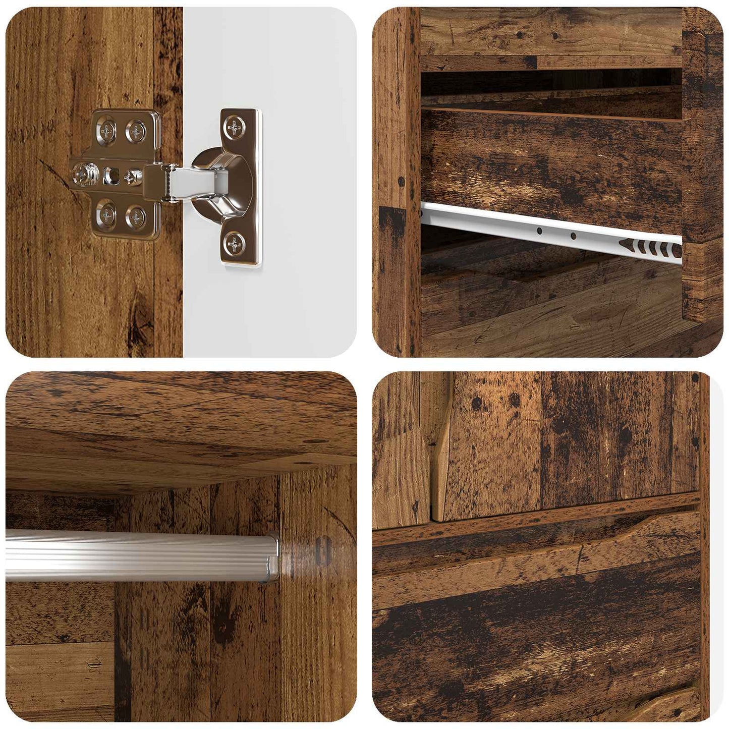 vidaXL Wardrobe with Door Old Wood 79.5 x 49 x 156 cm Engineered Wood