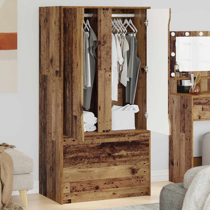 vidaXL Wardrobe with Door Old Wood 79.5 x 49 x 156 cm Engineered Wood