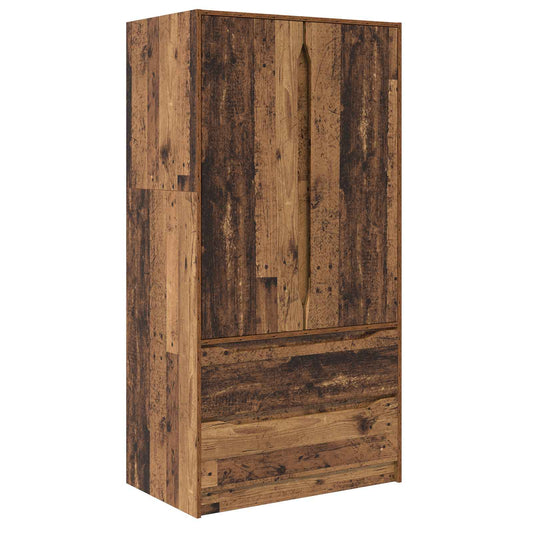 vidaXL Wardrobe with Door Old Wood 79.5 x 49 x 156 cm Engineered Wood