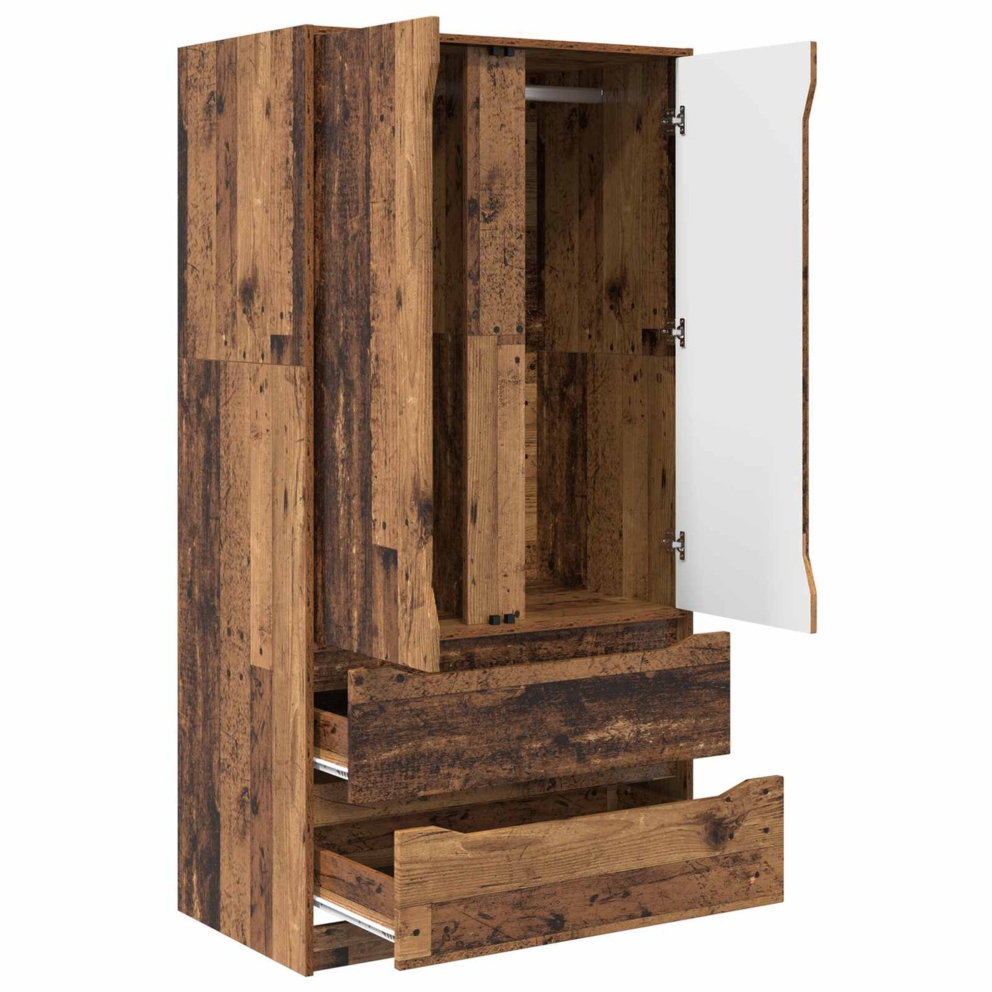 vidaXL Wardrobe with Door Old Wood 79.5 x 49 x 156 cm Engineered Wood