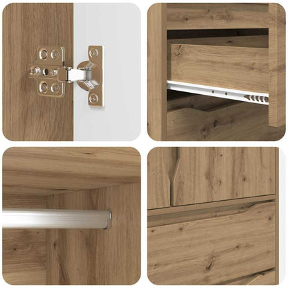 vidaXL Wardrobe Manual Artisan Oak 79.5 x 49 x 156 cm Engineered Wood