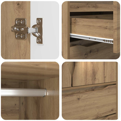 vidaXL Wardrobe Manual Artisan Oak 79.5 x 49 x 156 cm Engineered Wood