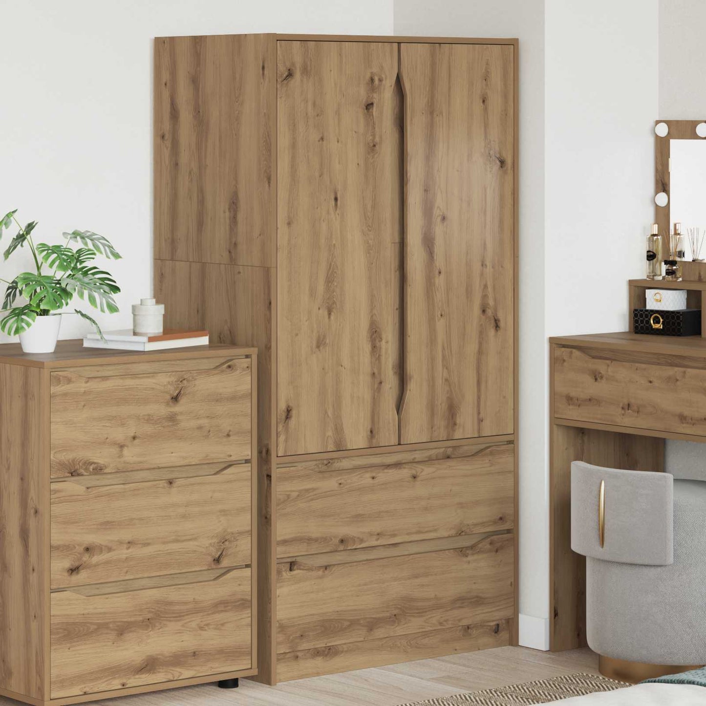 vidaXL Wardrobe Manual Artisan Oak 79.5 x 49 x 156 cm Engineered Wood