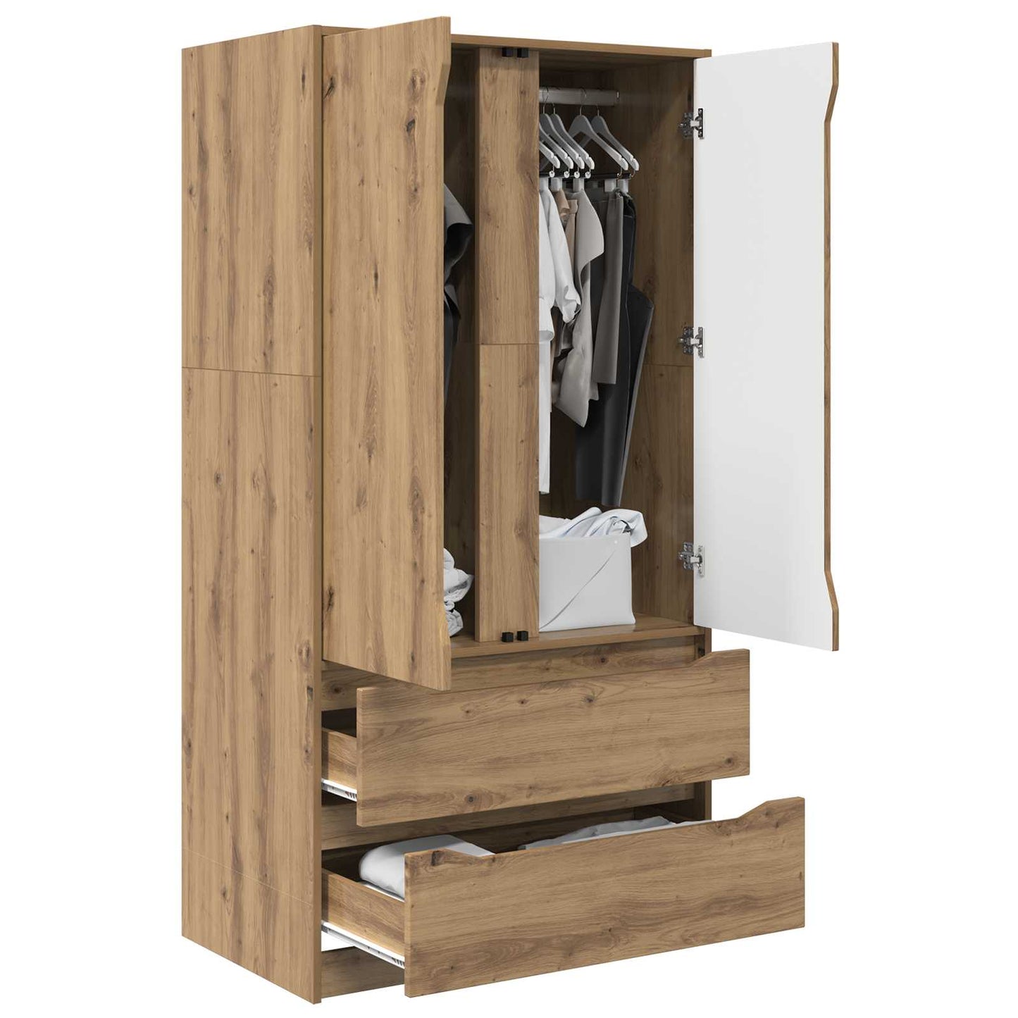 vidaXL Wardrobe Manual Artisan Oak 79.5 x 49 x 156 cm Engineered Wood