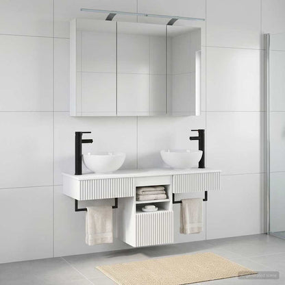 vidaXL Bathroom Cabinet Set 4 pcs White Engineered Wood