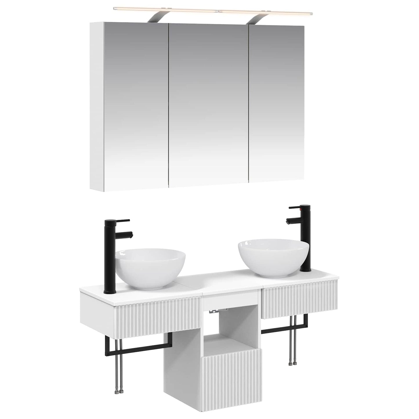 vidaXL Bathroom Cabinet Set 4 pcs White 100 x 14.5 x 70 cm