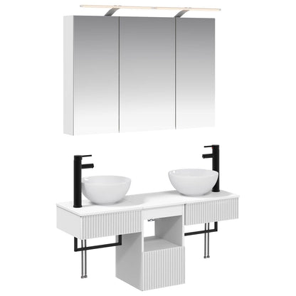 vidaXL Bathroom Cabinet Set 4 pcs White 100 x 14.5 x 70 cm
