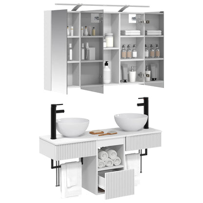 vidaXL Bathroom Cabinet Set 4 pcs White 100 x 14.5 x 70 cm