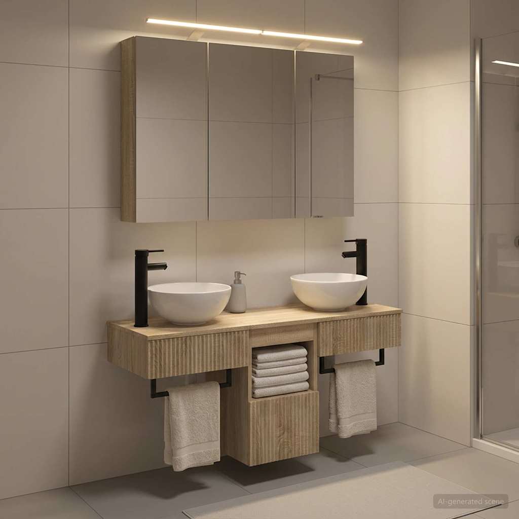 vidaXL Bathroom Cabinet Set 4 pcs Sonoma Oak Engineered Wood