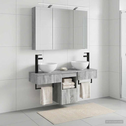 vidaXL Bathroom Cabinet Set 4 pcs Grey Sonoma Engineered Wood