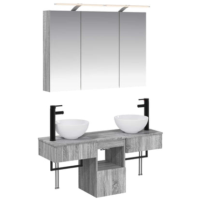 vidaXL Bathroom Cabinet Set 4 pcs Grey Sonoma 100 x 14.5 x 70 cm