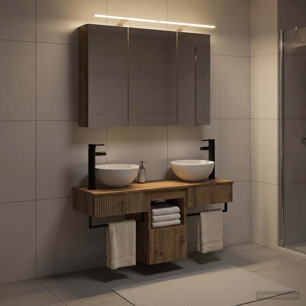 vidaXL Bathroom Cabinet Set 4 pcs Artisan Oak Engineered Wood