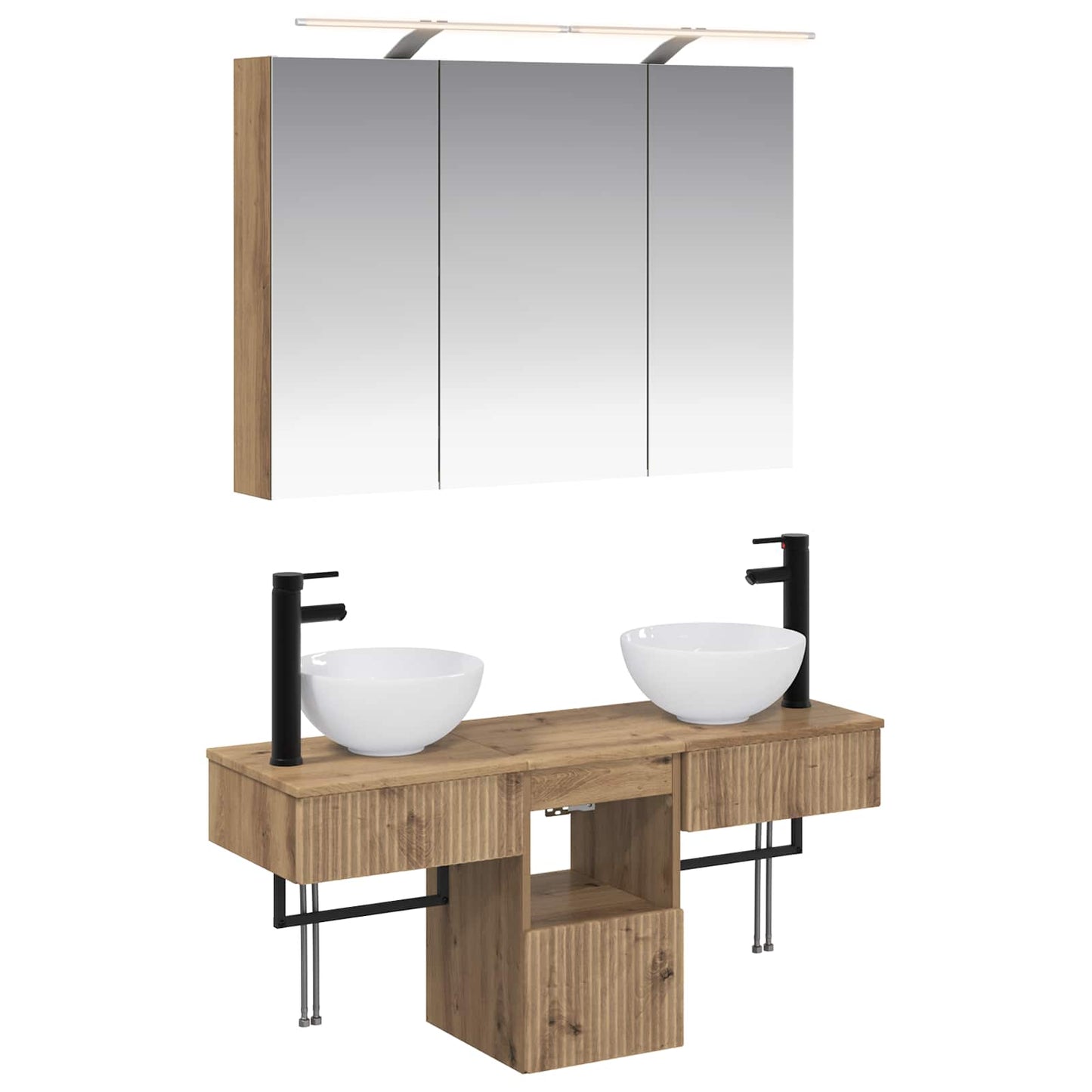 vidaXL Bathroom Cabinet Set 4 pcs 100 x 14.5 x 70 cm Engineered Wood