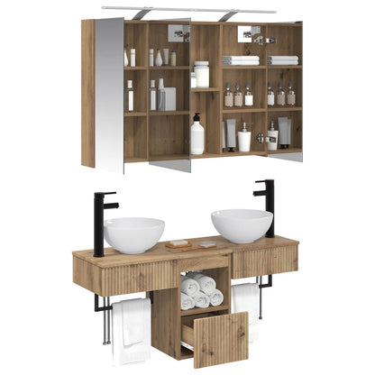 vidaXL Bathroom Cabinet Set 4 pcs 100 x 14.5 x 70 cm Engineered Wood