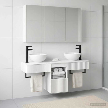 vidaXL Bathroom Cabinet Set 4 pcs White Engineered Wood