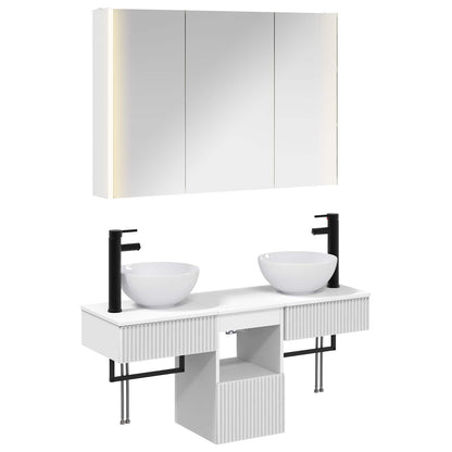 vidaXL Bathroom Cabinet Set 4 pcs White 103.5 x 15.5 x 70 cm