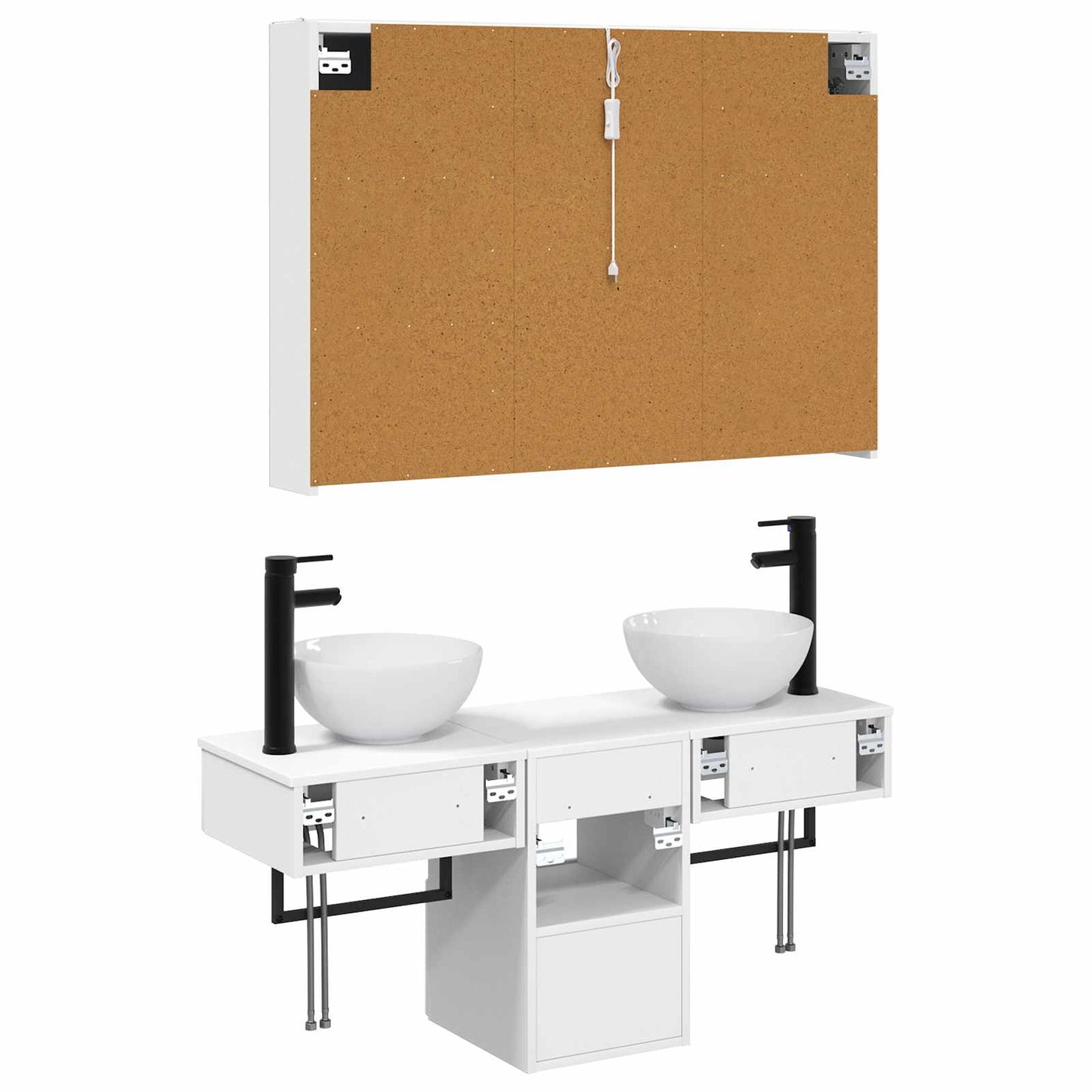 vidaXL Bathroom Cabinet Set 4 pcs White 103.5 x 15.5 x 70 cm