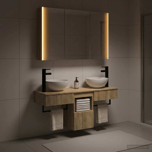 vidaXL Bathroom Cabinet Set 4 pcs Sonoma Oak Engineered Wood