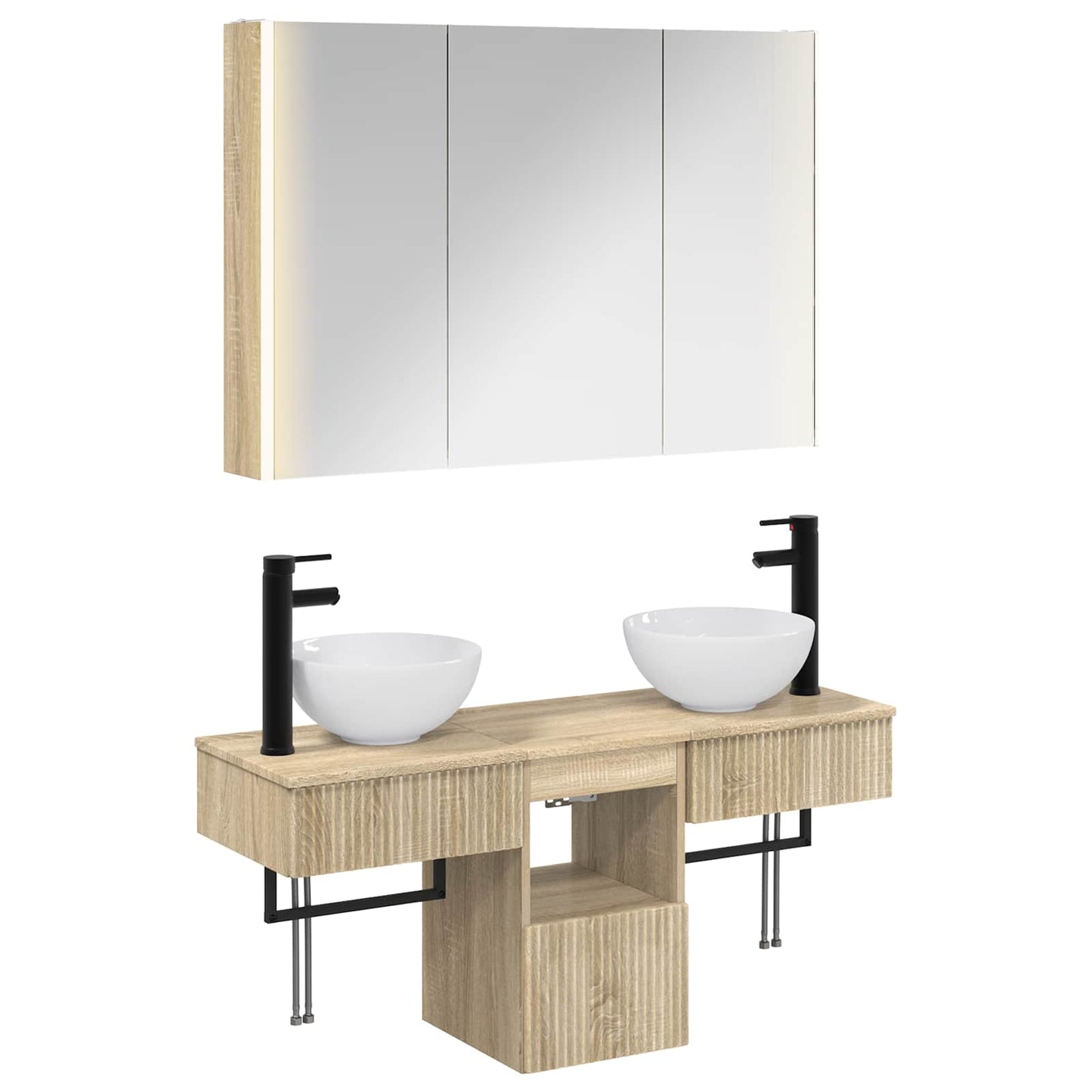 vidaXL Bathroom Cabinet Set 4 pcs Sonoma Oak 103.5 x 15.5 x 70 cm