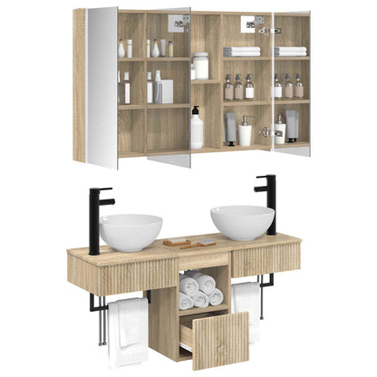 vidaXL Bathroom Cabinet Set 4 pcs Sonoma Oak 103.5 x 15.5 x 70 cm