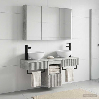 vidaXL Bathroom Cabinet Set 4 pcs Concrete Grey Engineered Wood