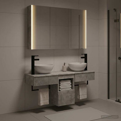 vidaXL Bathroom Cabinet Set 4 pcs Concrete Grey Engineered Wood