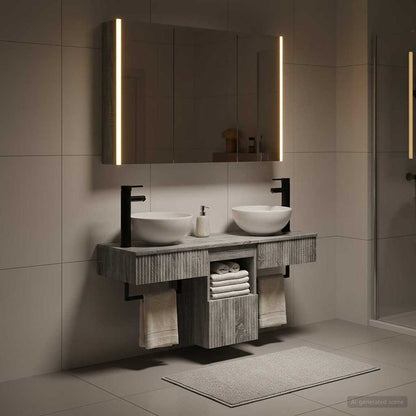 vidaXL Bathroom Cabinet Set 4 pcs Grey Sonoma Engineered Wood