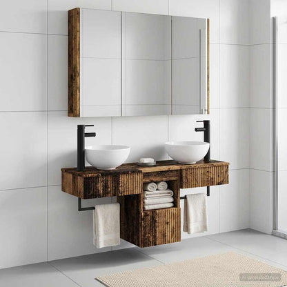vidaXL Bathroom Cabinet Set 4 pcs Old Wood Engineered Wood