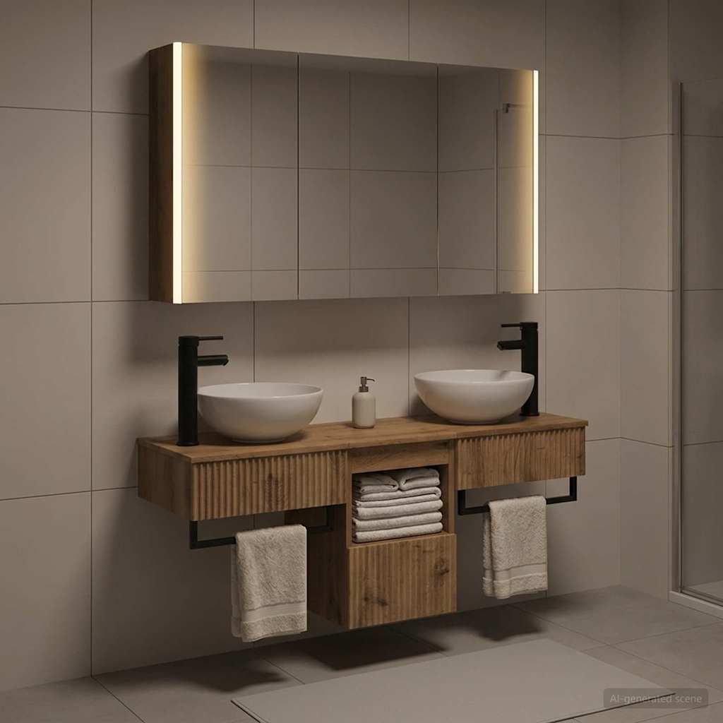 vidaXL Bathroom Cabinet Set 4 pcs Artisan Oak Engineered Wood
