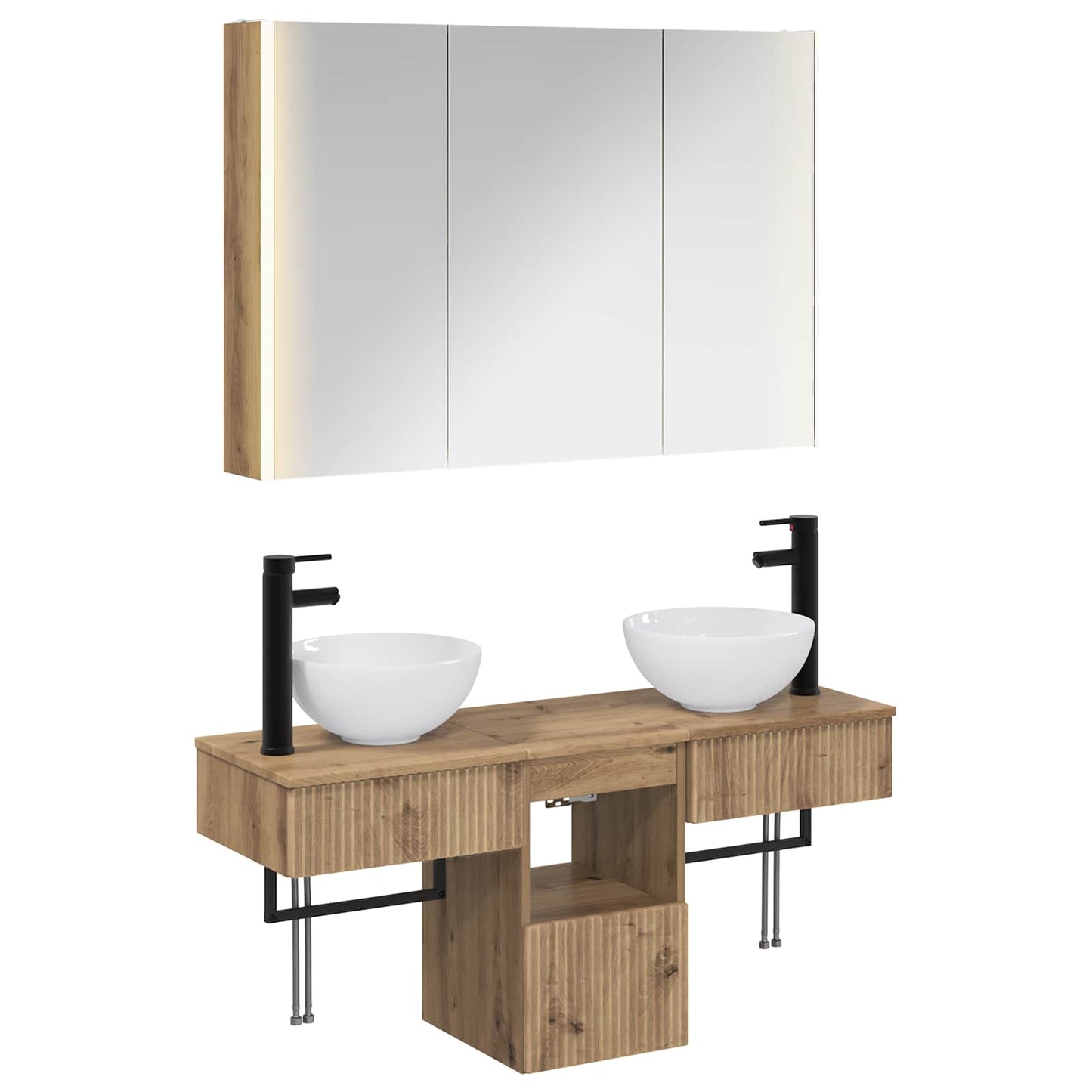 vidaXL Bathroom Cabinet Set 4 pcs Artisan Oak 103.5 x 15.5 x 70 cm