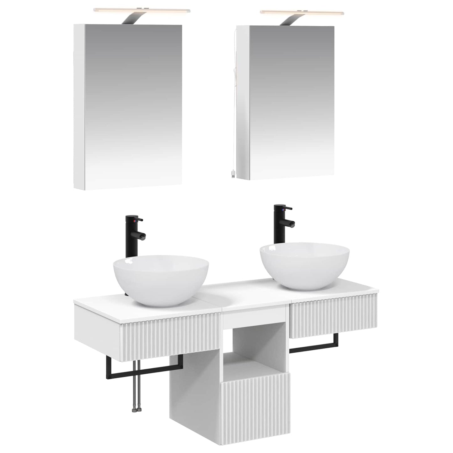 vidaXL Bathroom Cabinet Set 5 pcs White 40 x 10.5 x 60.5 cm
