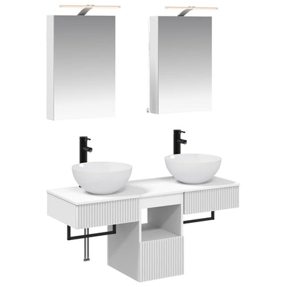 vidaXL Bathroom Cabinet Set 5 pcs White 40 x 10.5 x 60.5 cm
